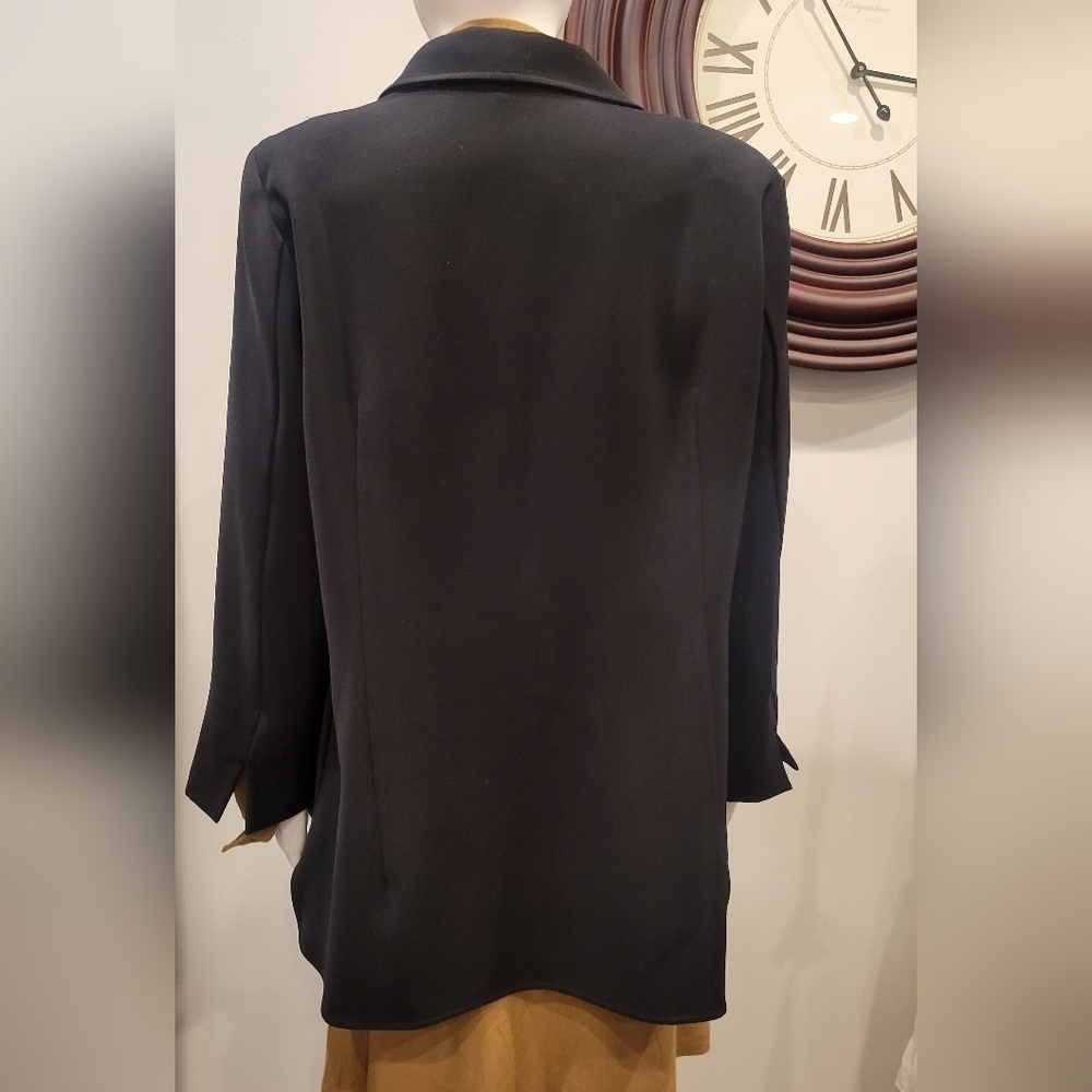 Nina McLemore Black Polyester Blazer 2 Pockets  Size 12 Made in USA - Picture 4 of 10